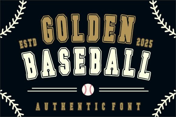 Golden Baseball Display Font for Handmade Creations