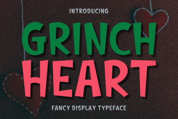 Grinch Heart Font for Festive Design Projects